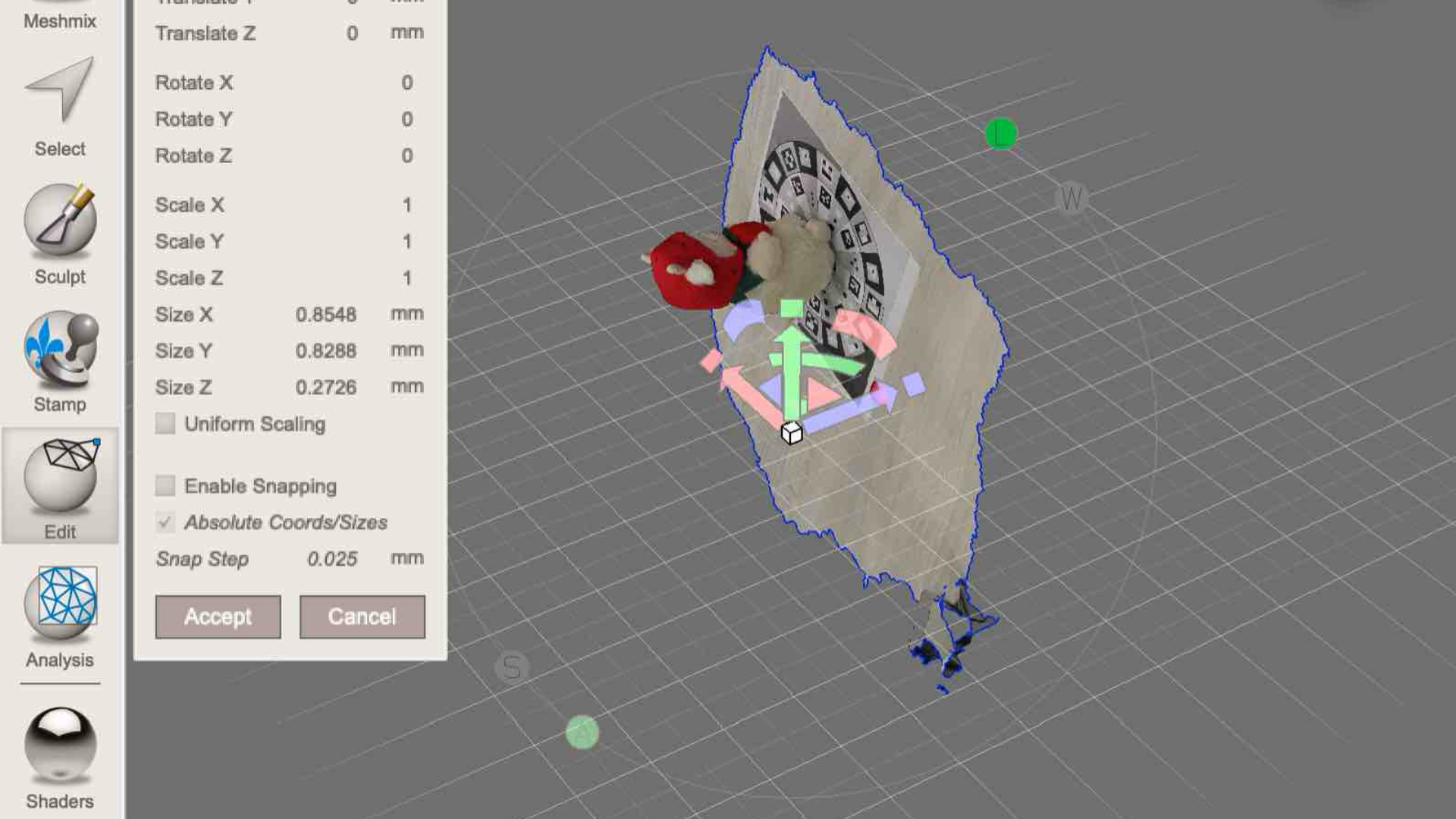 Meshmixer – Removing Background Geometry