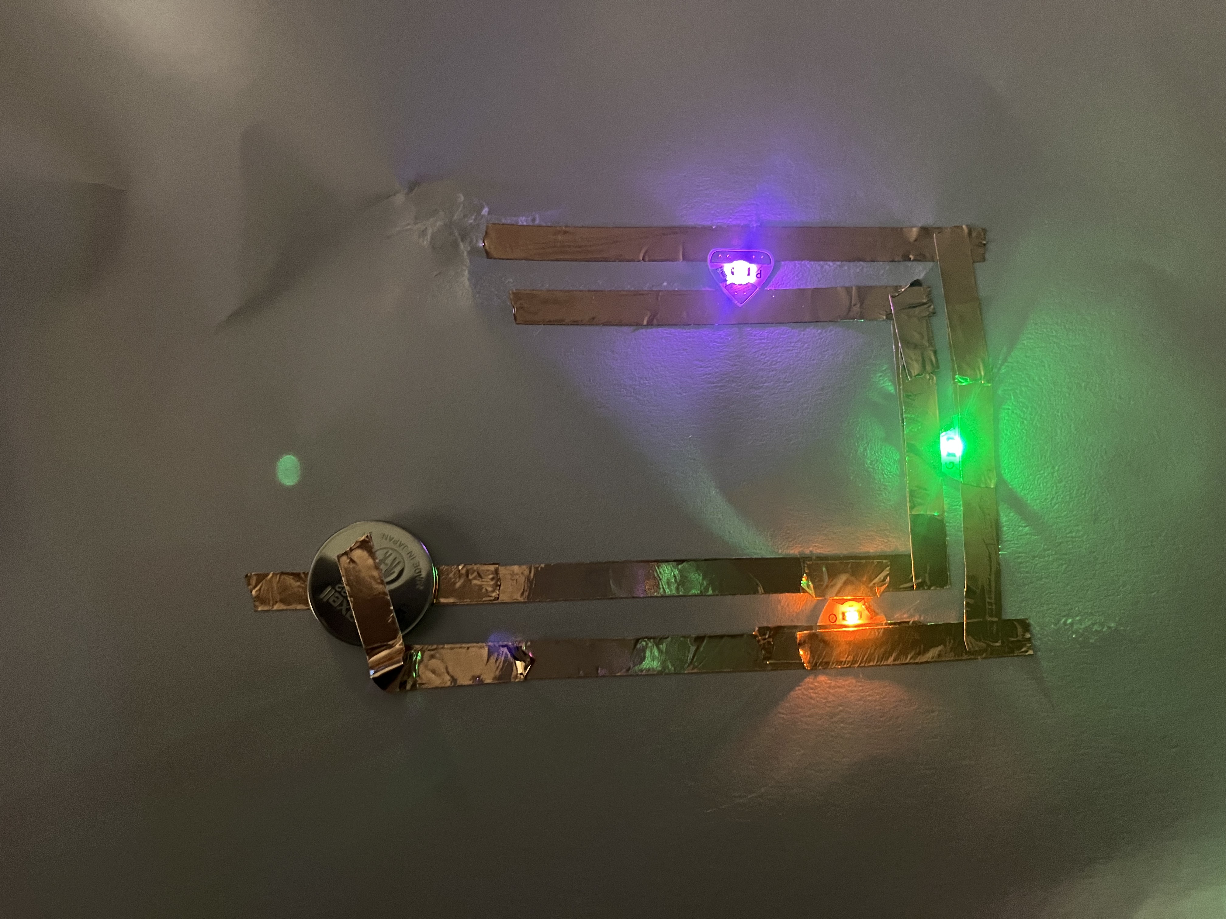 I added 3 led lights from a pack - red, green, purple