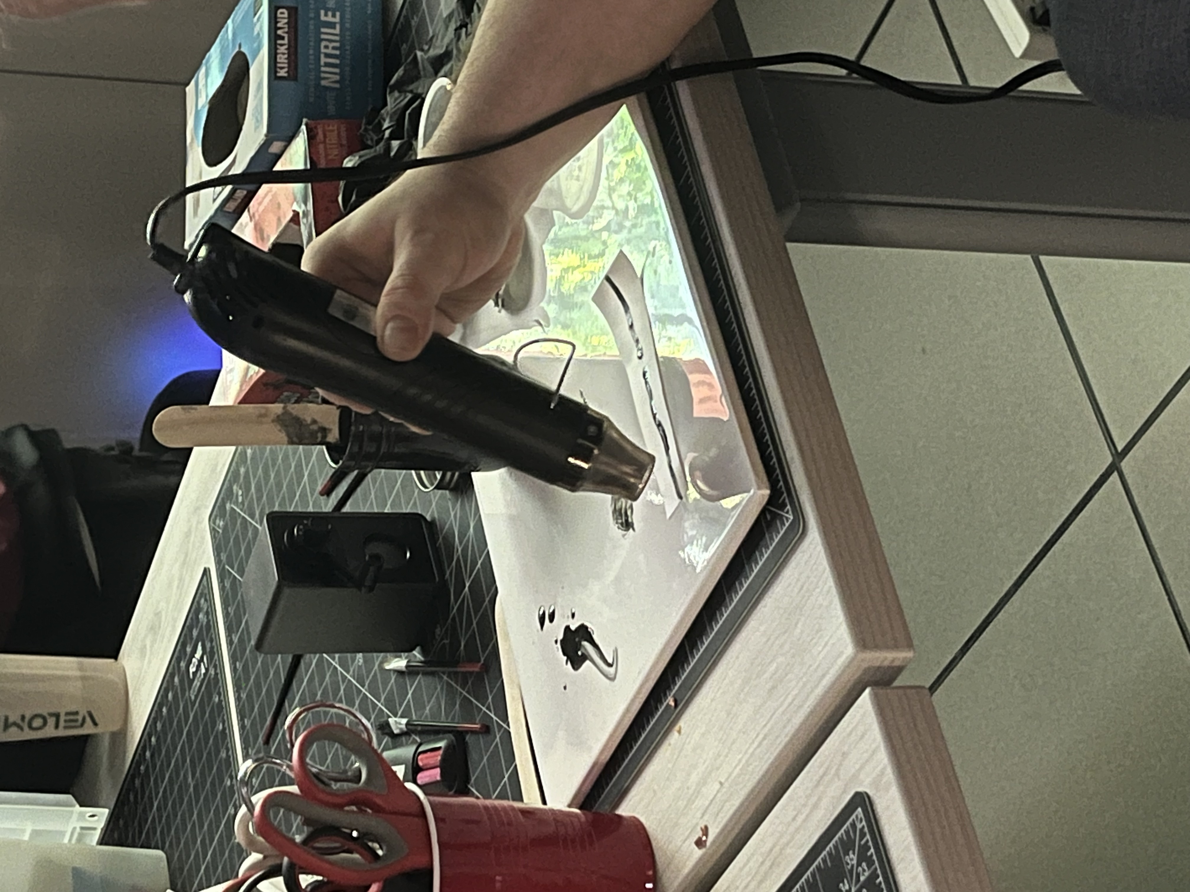 Over here you used a heating/drying tool on the paint to dry it up more quickly